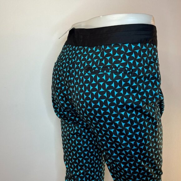 Worthington Petite Women's Blue/Black Retro Squares Cropped Pant - Size 2P - NWT - Picture 3 of 5